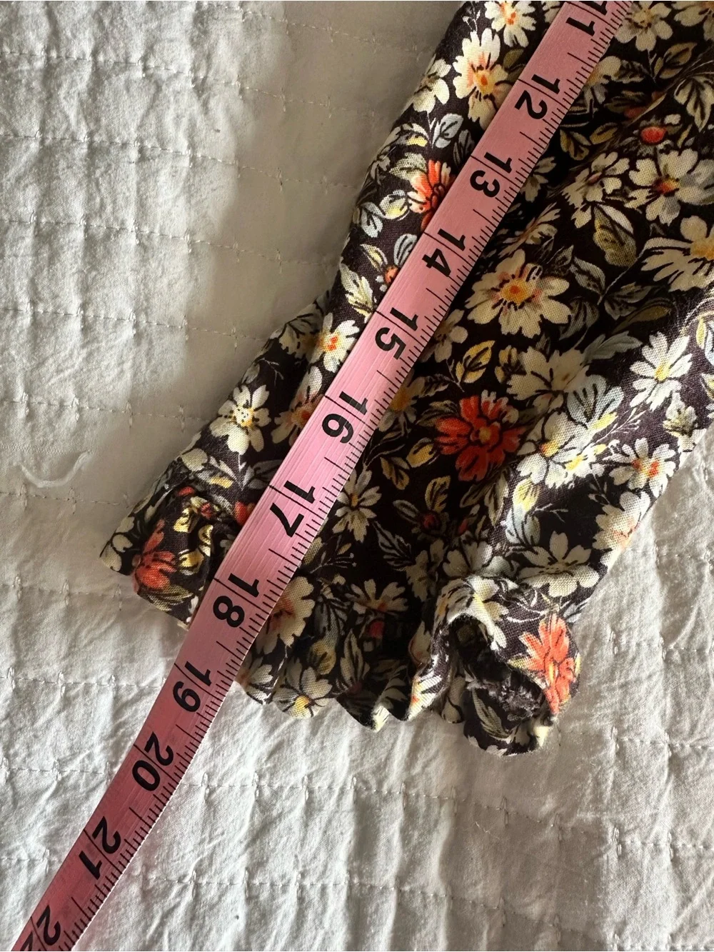 Free People Black Floral Mini Skirt with Orange and Cream Accents